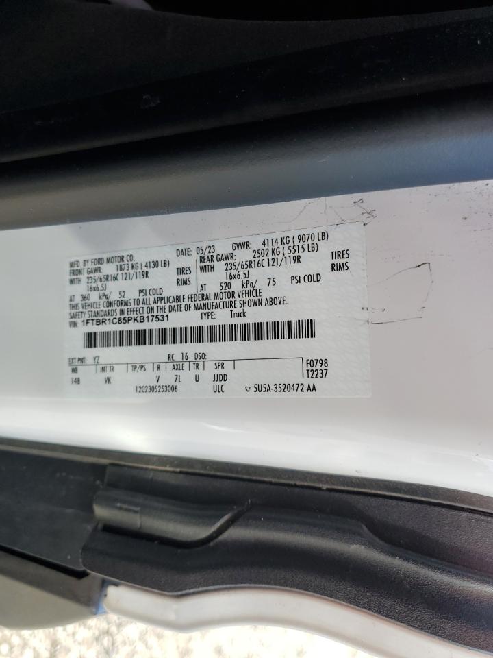 2023 Ford Transit T-250 VIN: 1FTBR1C85PKB17531 Lot: 89883445