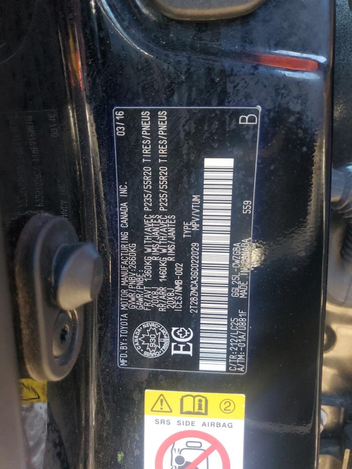 2016 Lexus Rx 350 Base VIN: 2T2BZMCA3GC022029 Lot: 85261135