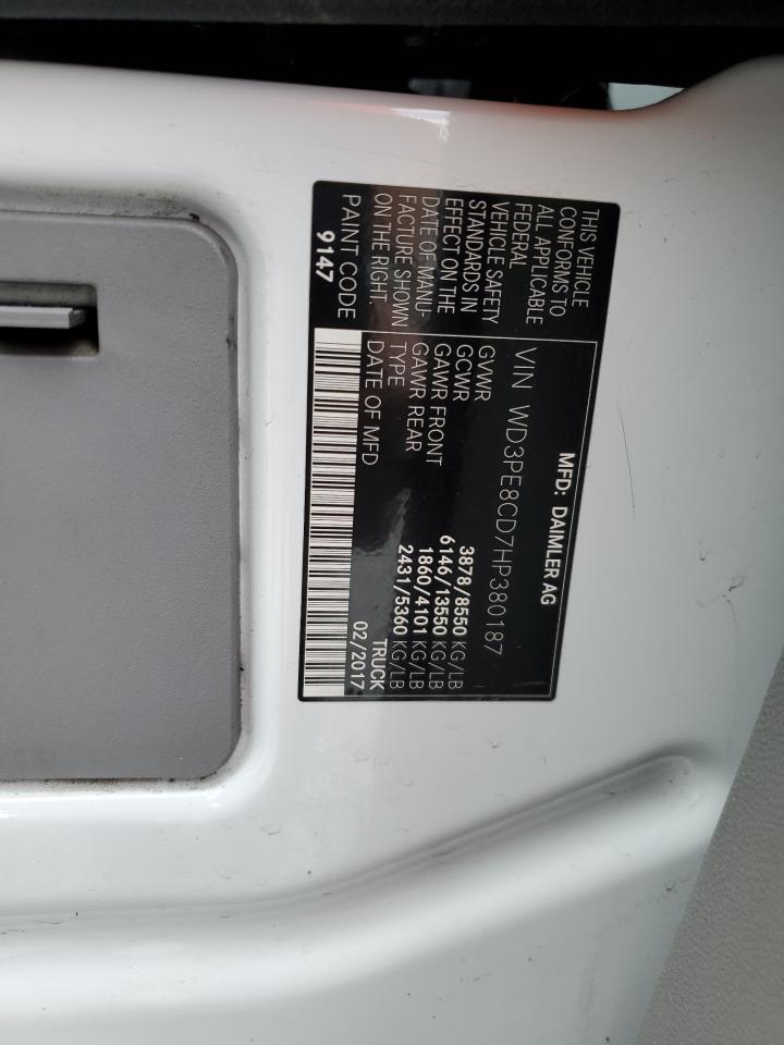 2017 Mercedes-Benz Sprinter 2500 VIN: WD3PE8CD7HP380187 Lot: 86074885