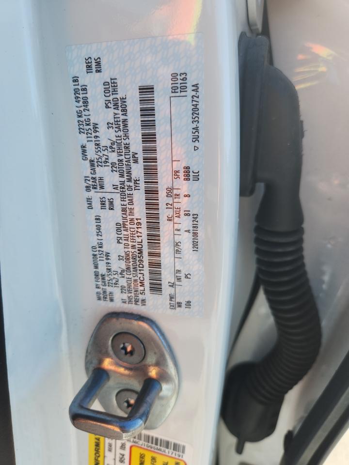 2021 Lincoln Corsair VIN: 5LMCJ1D95MUL17191 Lot: 82691605