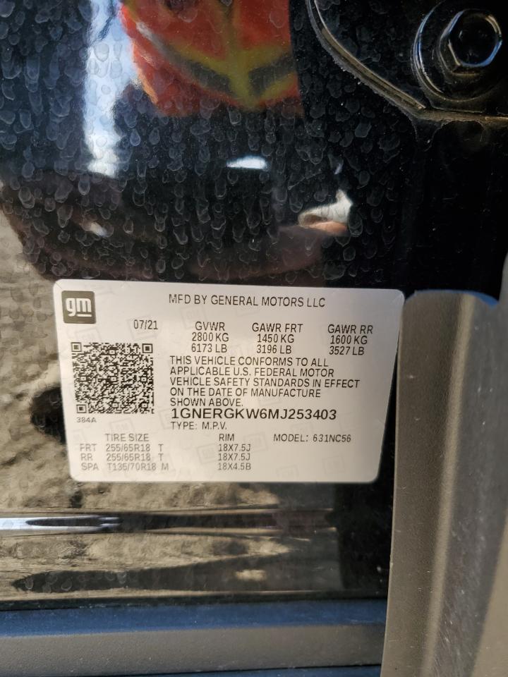 2021 Chevrolet Traverse Lt VIN: 1GNERGKW6MJ253403 Lot: 84820185