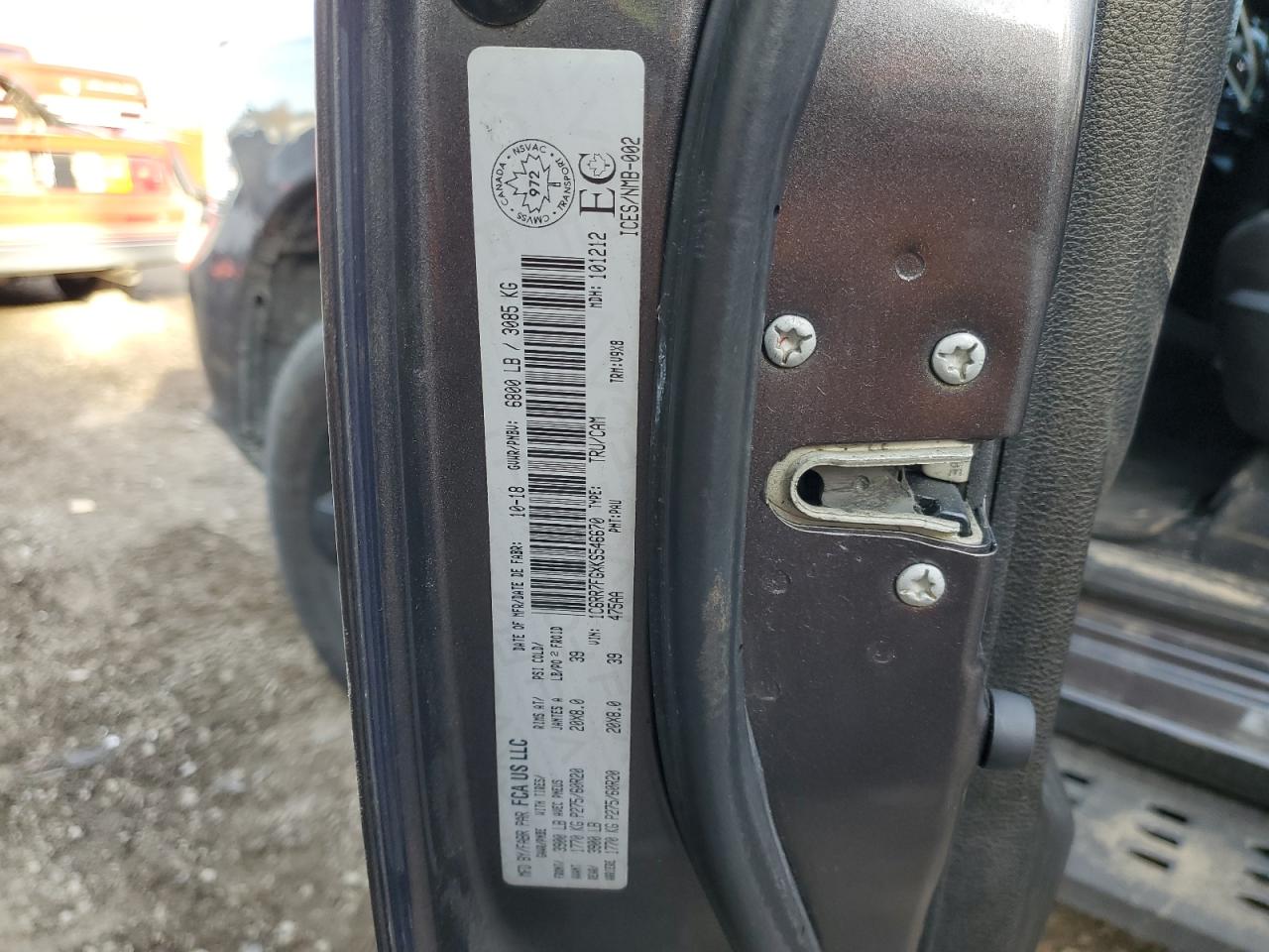 2019 Ram 1500 Classic Tradesman VIN: 1C6RR7FGXKS546670 Lot: 85815605