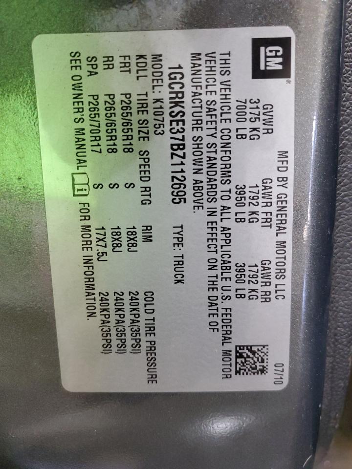 2011 Chevrolet Silverado K1500 Lt VIN: 1GCRKSE37BZ112695 Lot: 84700865