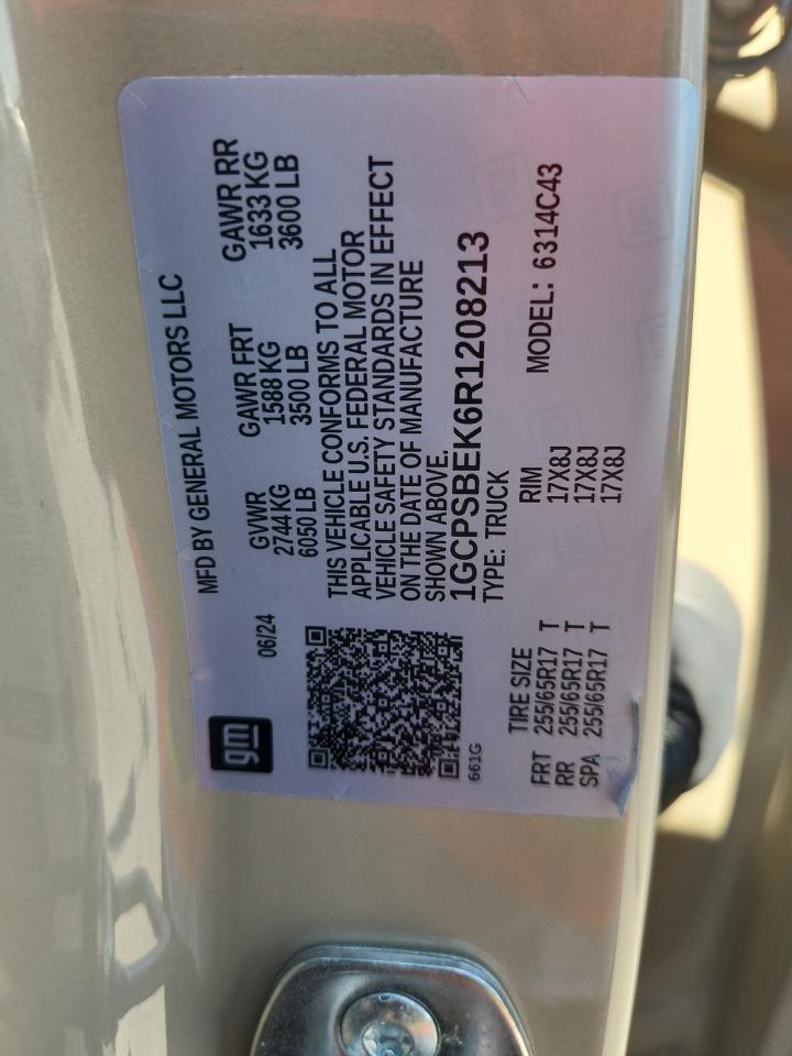 2024 Chevrolet Colorado VIN: 1GCPSBEK6R1208213 Lot: 85945535