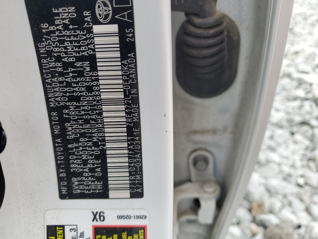 2016 Toyota Corolla L VIN: 2T1BURHE1GC688916 Lot: 84727225