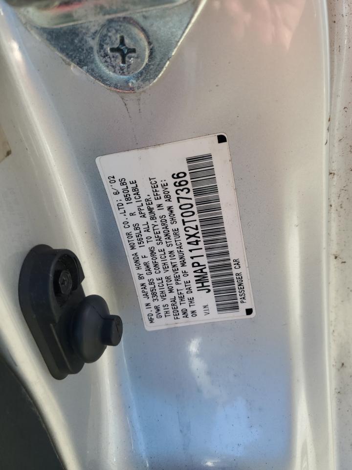 2002 Honda S2000 VIN: JHMAP114X2T007366 Lot: 84370215