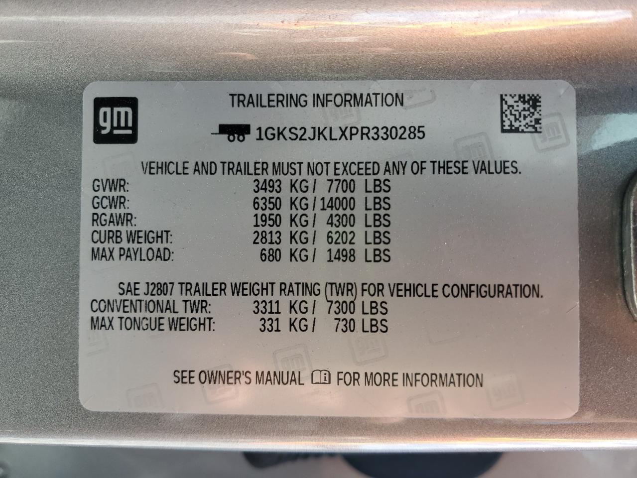 2023 GMC Yukon Xl Denali VIN: 1GKS2JKLXPR330285 Lot: 82397855