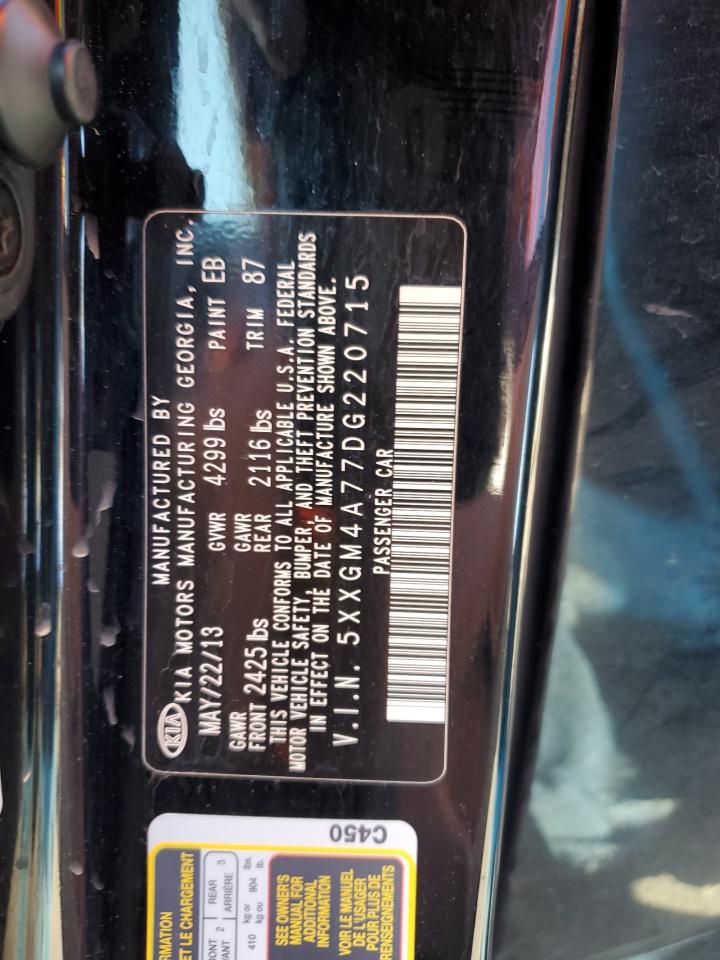 2013 Kia Optima Lx VIN: 5XXGM4A77DG220715 Lot: 86548555