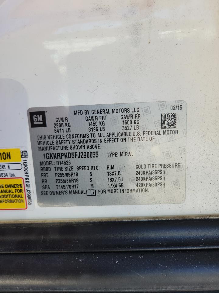 2015 GMC Acadia Sle VIN: 1GKKRPKD5FJ290055 Lot: 82389665