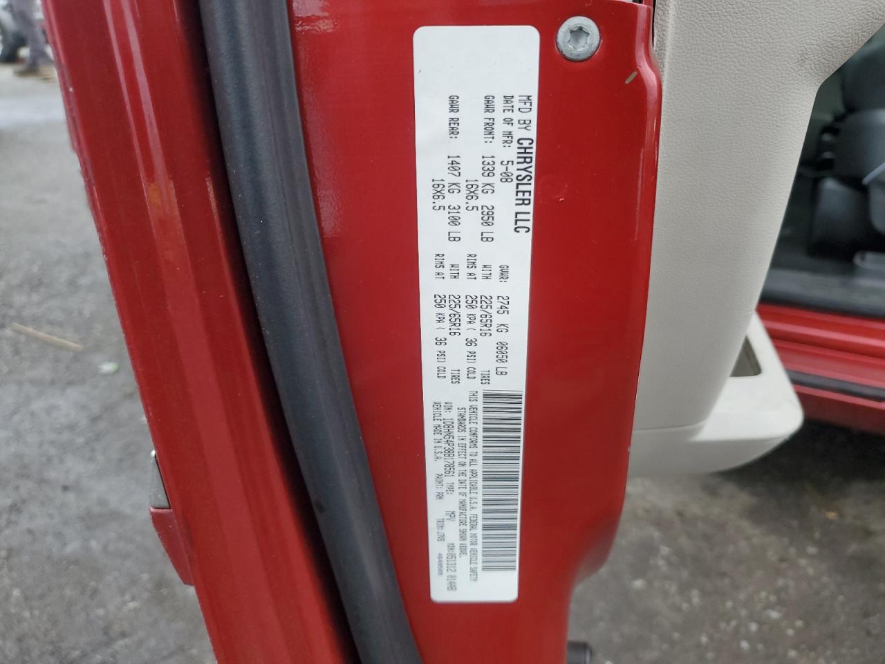 2008 Dodge Grand Caravan Sxt VIN: 1D8HN54P38B178561 Lot: 85952935