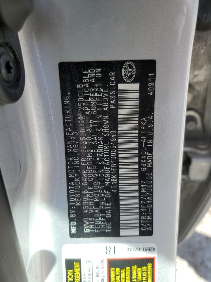 2013 Toyota Avalon Base VIN: 4T1BK1EB1DU054940 Lot: 90595345