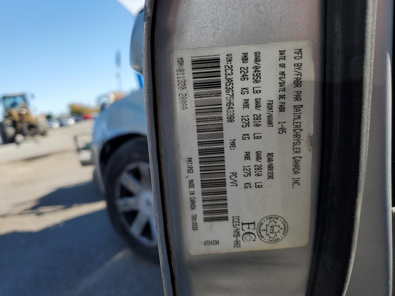 2005 Chrysler 300 Touring VIN: 2C3JA53G75H643380 Lot: 86166615