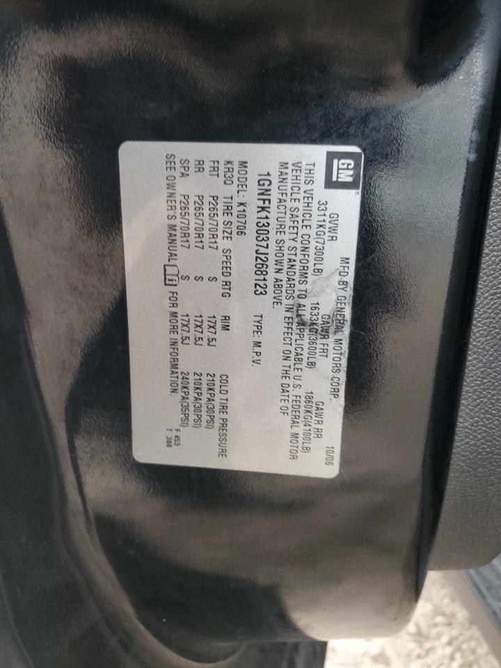 2007 Chevrolet Tahoe K1500 VIN: 1GNFK13037J268123 Lot: 82422335