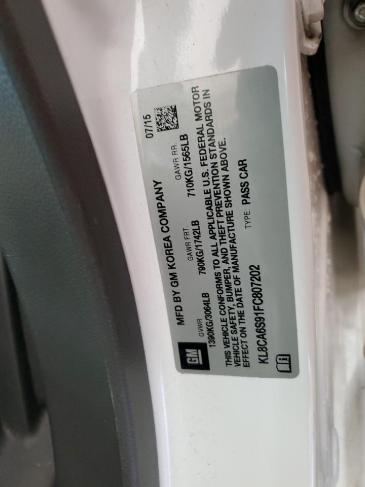 2015 Chevrolet Spark Ls VIN: KL8CA6S91FC807202 Lot: 85593935