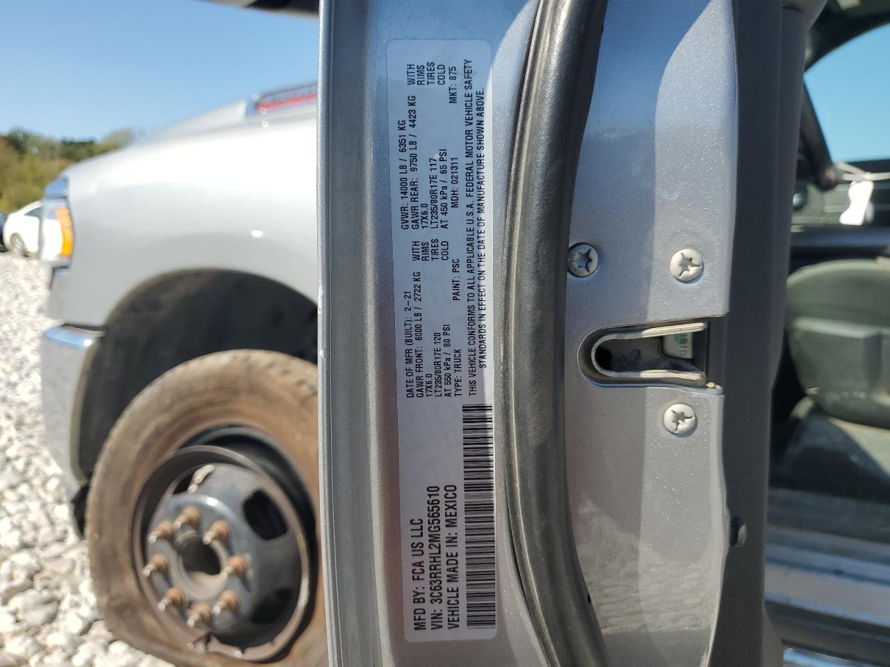 2021 Ram 3500 Big Horn VIN: 3C63RRHL2MG565610 Lot: 83931425