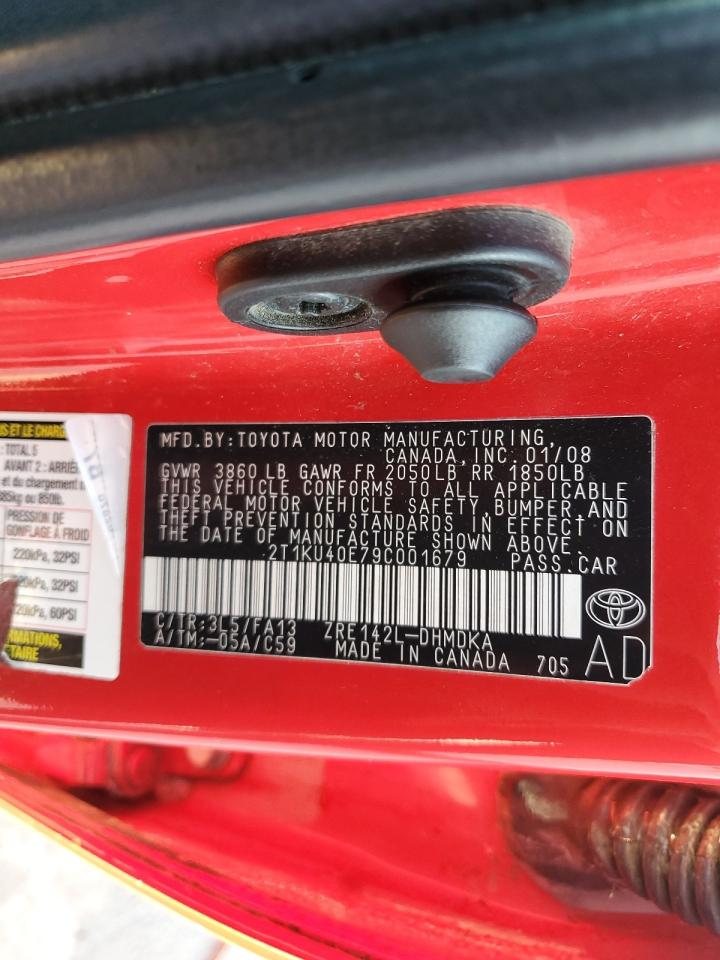 2009 Toyota Corolla Matrix VIN: 2T1KU40E79C001679 Lot: 84659035