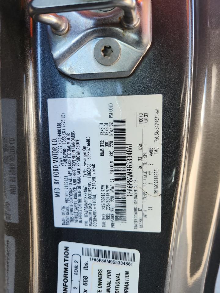 2016 Ford Mustang VIN: 1FA6P8AM9G5334861 Lot: 82642205