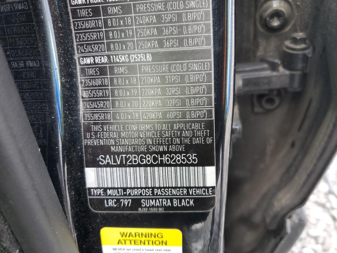 2012 Land Rover Range Rover Evoque Dynamic Premium VIN: SALVT2BG8CH628535 Lot: 85490515