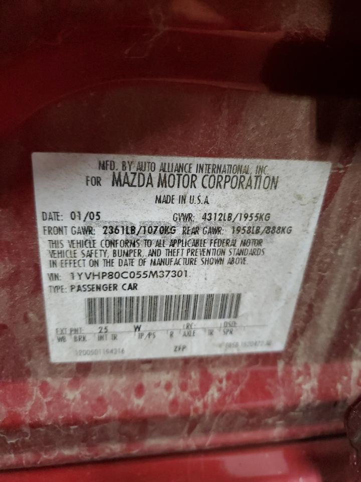 2005 Mazda 6 I VIN: 1YVHP80C055M37301 Lot: 86869225