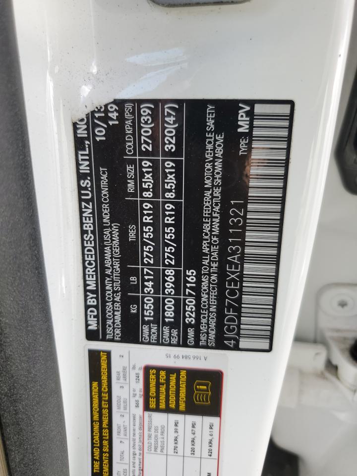 2014 Mercedes-Benz Gl 450 4Matic VIN: 4JGDF7CEXEA311321 Lot: 85533825