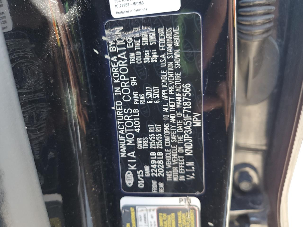 2015 Kia Soul + VIN: KNDJP3A51F7187566 Lot: 86266465