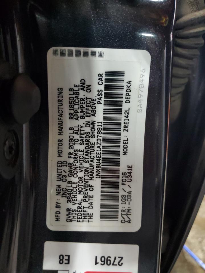 2010 Toyota Corolla Base VIN: 1NXBU4EE1AZ378911 Lot: 84616645