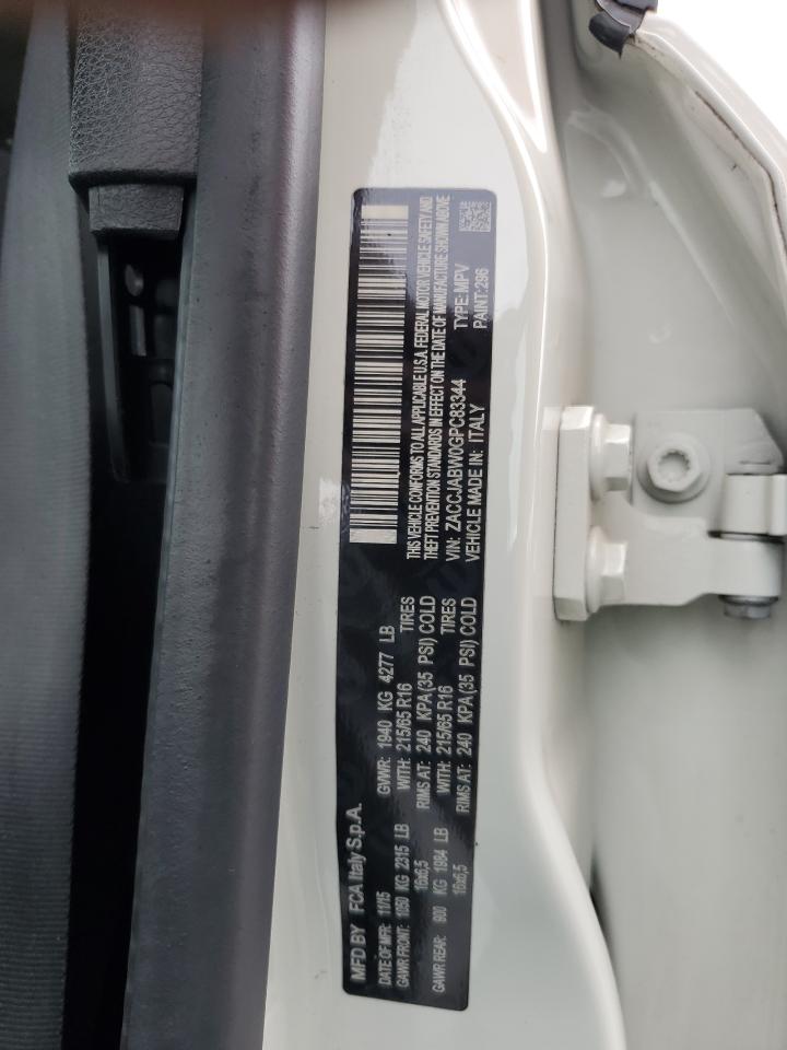 2016 Jeep Renegade Latitude VIN: ZACCJABW0GPC83344 Lot: 82301045