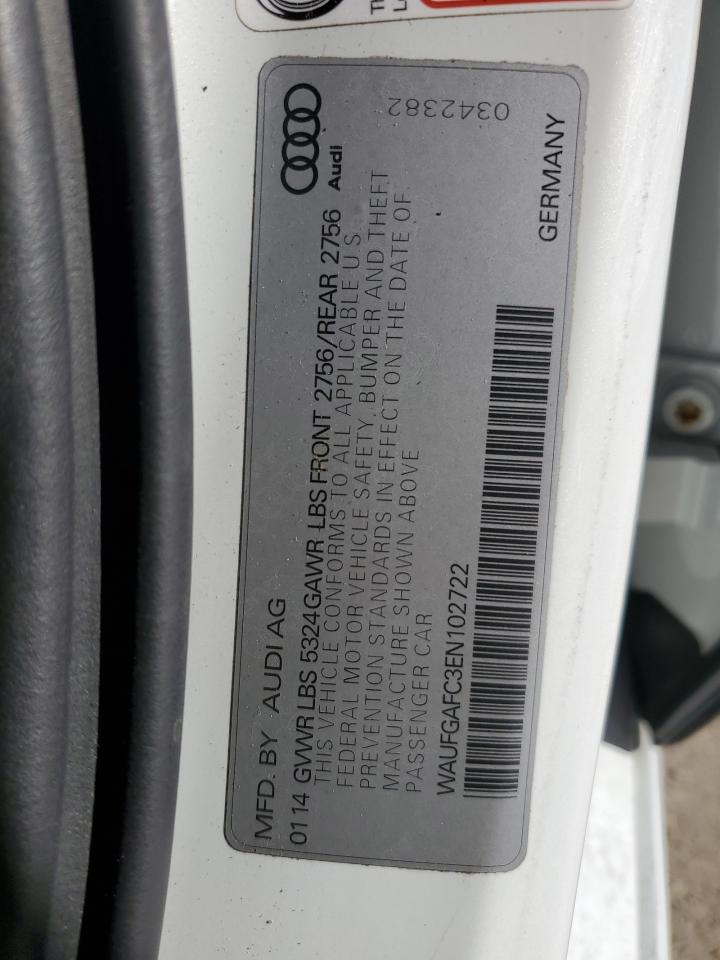 2014 Audi A6 Premium Plus VIN: WAUFGAFC3EN102722 Lot: 90854155