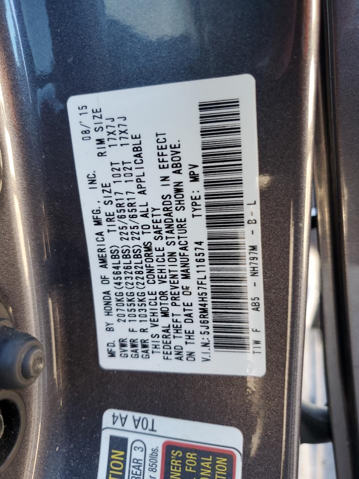 2015 Honda Cr-V Ex VIN: 5J6RM4H57FL116574 Lot: 90358875