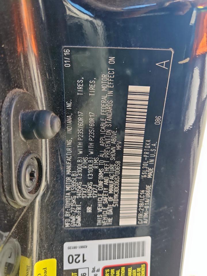 2016 Toyota Sienna Xle VIN: 5TDYK3DC0GS700658 Lot: 85913805