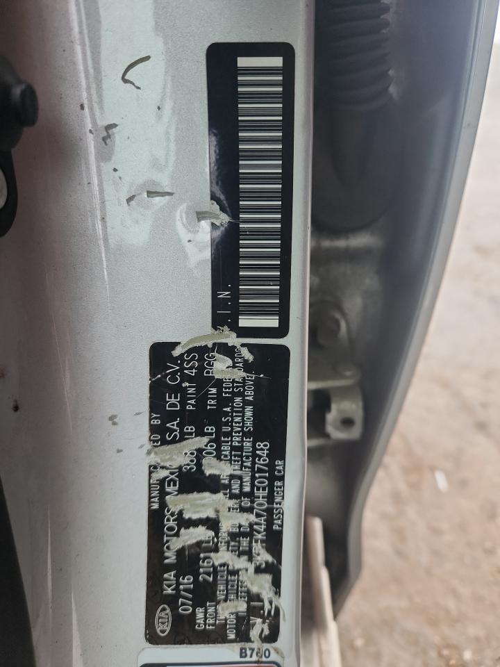 2017 Kia Forte Lx VIN: 3KPFK4A70HE017648 Lot: 86176985