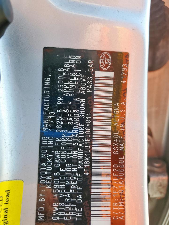 2014 Toyota Avalon Base VIN: 4T1BK1EB1EU084814 Lot: 81941745