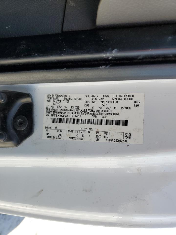 2015 Ford F150 Super Cab VIN: 1FTEX1CFXFFB01401 Lot: 86742285