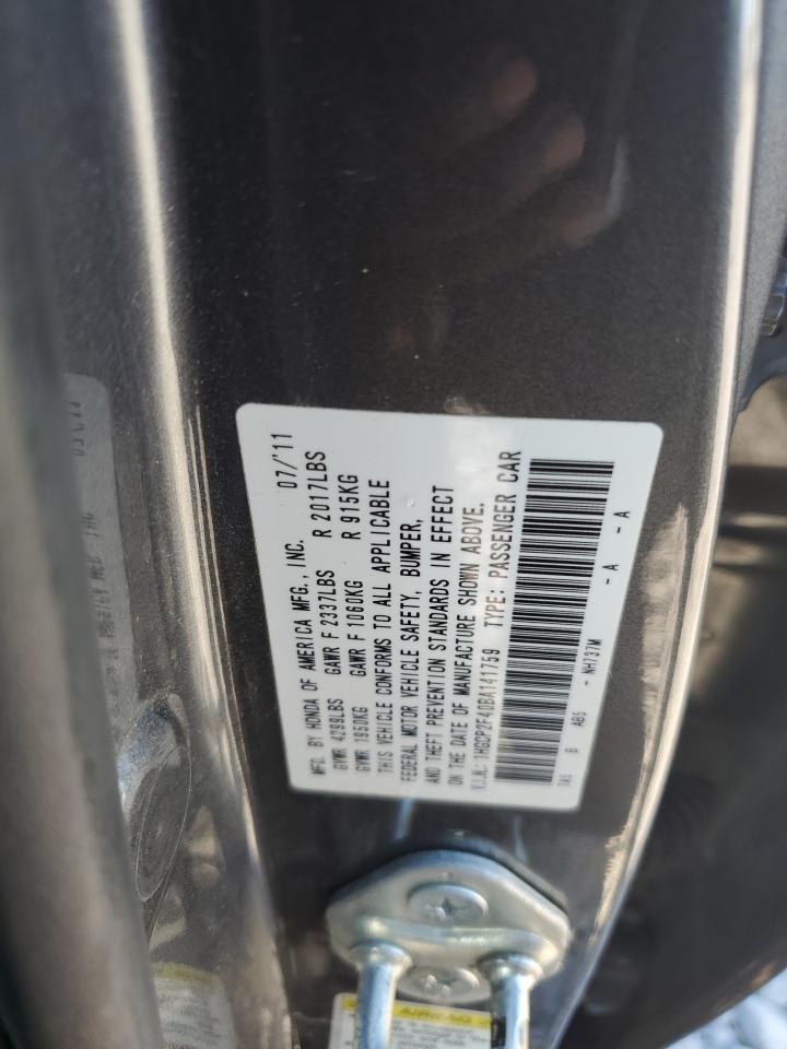 2011 Honda Accord Lxp VIN: 1HGCP2F40BA141759 Lot: 84912735