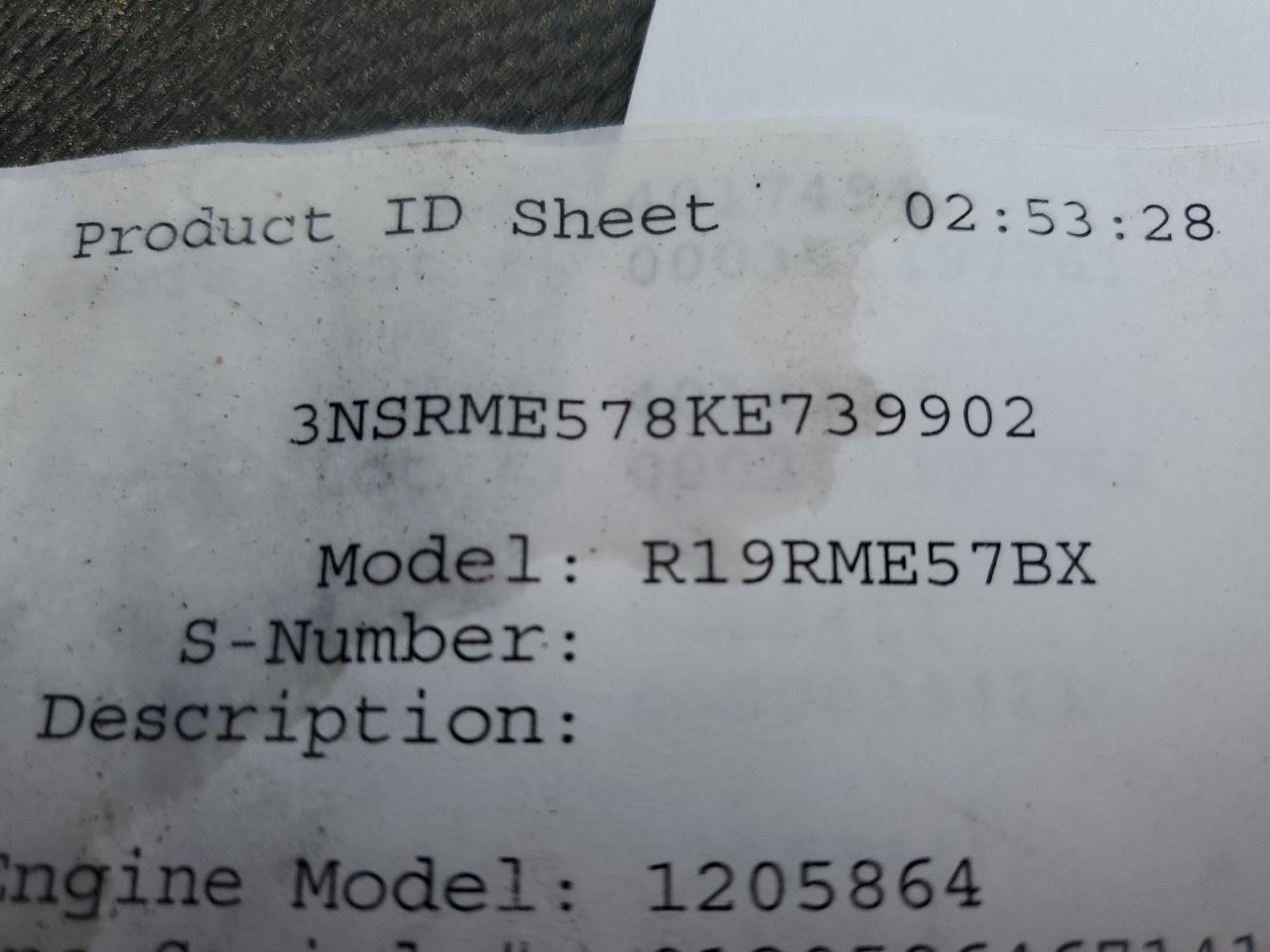 2019 Polaris Ranger 570 Efi 4X4 VIN: 3NSRME578KE739902 Lot: 89629245