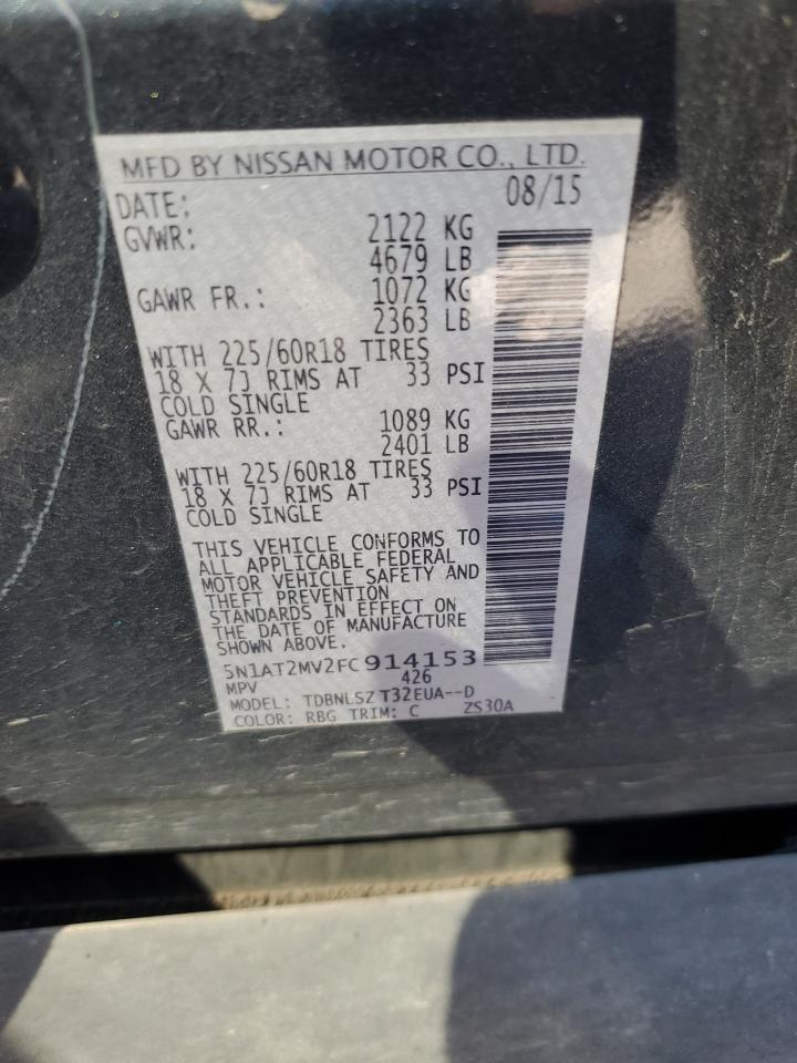 2015 Nissan Rogue S VIN: 5N1AT2MV2FC914153 Lot: 84966145