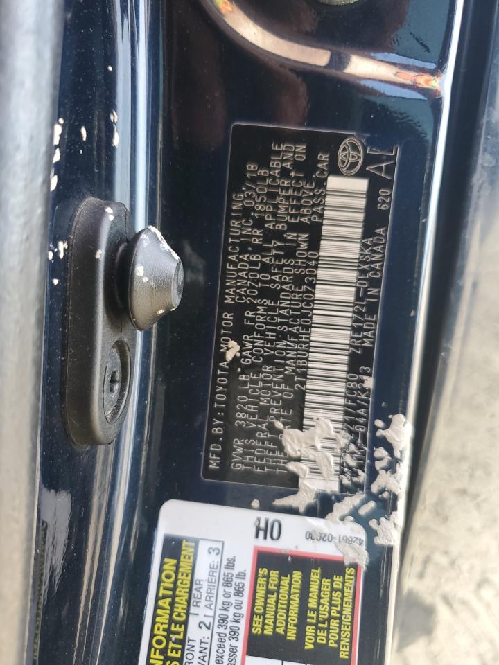 2018 Toyota Corolla L VIN: 2T1BURHE0JC073040 Lot: 85319785