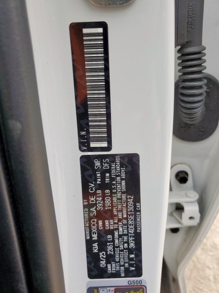 2025 Kia K4 Lx VIN: 3KPFT4DE8SE130942 Lot: 82371585