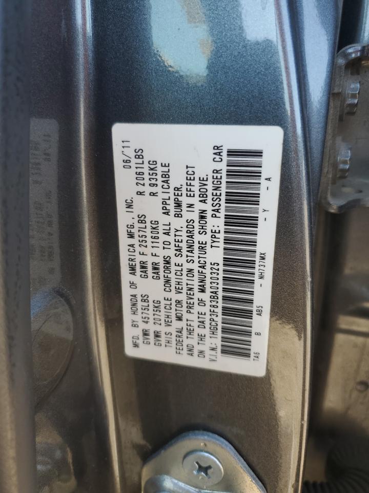 2011 Honda Accord Exl VIN: 1HGCP3F83BA030325 Lot: 84785145