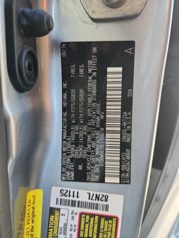 2014 Toyota Sequoia Platinum VIN: 5TDDW5G19ES108018 Lot: 86131725