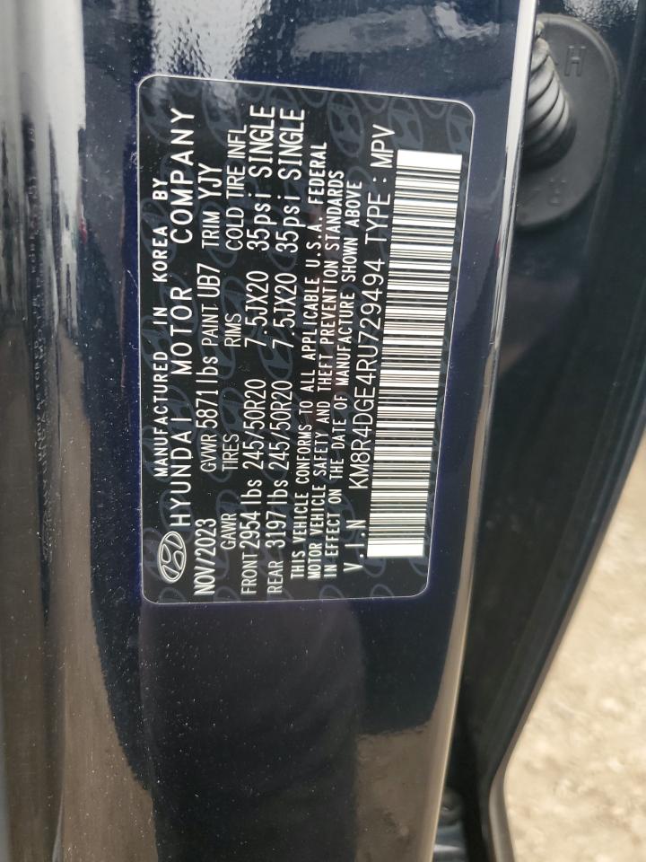 2024 Hyundai Palisade Sel Premium VIN: KM8R4DGE4RU729494 Lot: 86054895