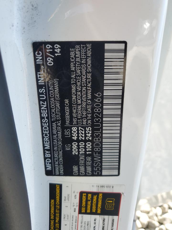 2020 Mercedes-Benz C 300 VIN: 55SWF8DB3LU328066 Lot: 82344665