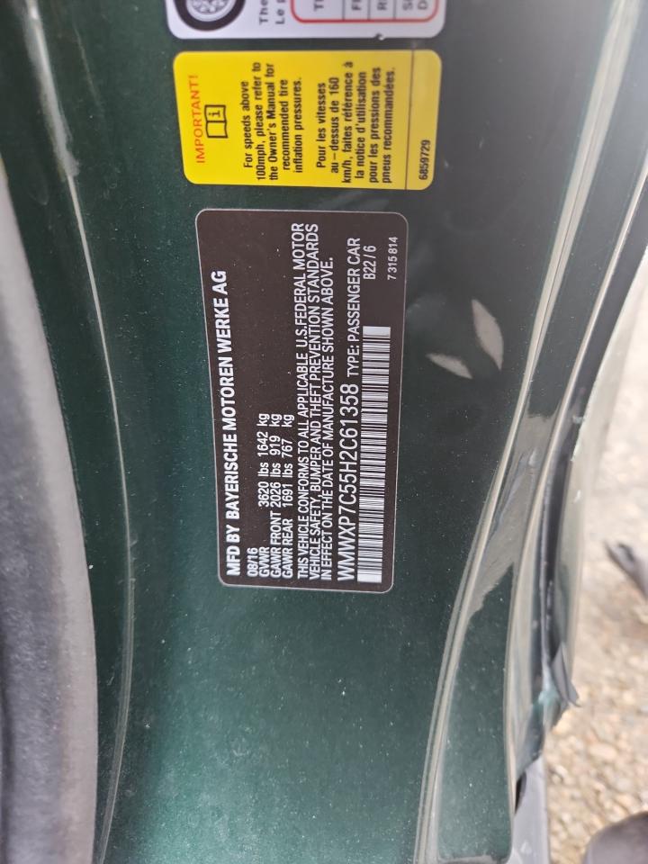 2017 Mini Cooper S VIN: WMWXP7C55H2C61358 Lot: 86063605