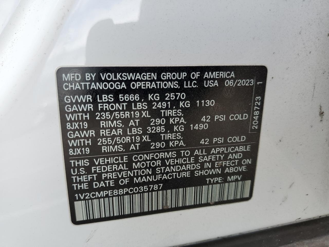 2023 Volkswagen Id.4 Pro VIN: 1V2CMPE88PC035787 Lot: 85843105