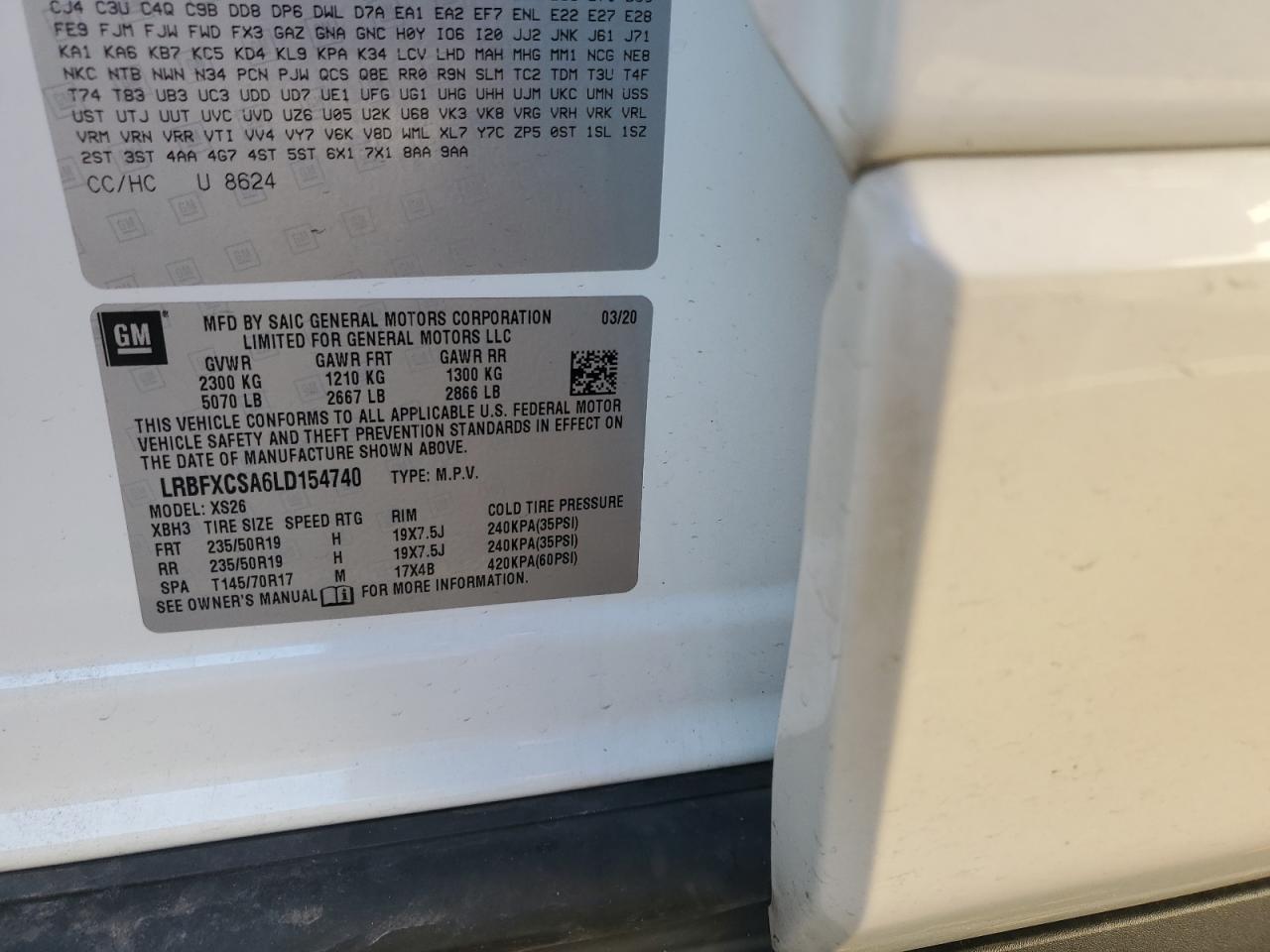 2020 Buick Envision Essence VIN: LRBFXCSA6LD154740 Lot: 89490745