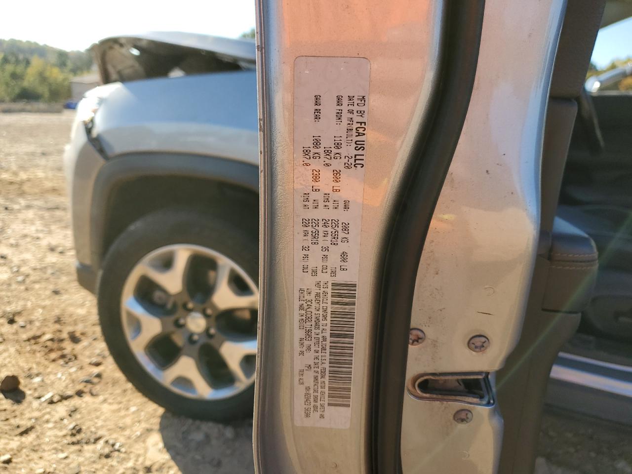 2020 Jeep Compass Limited VIN: 3C4NJDCB2LT196053 Lot: 82568495