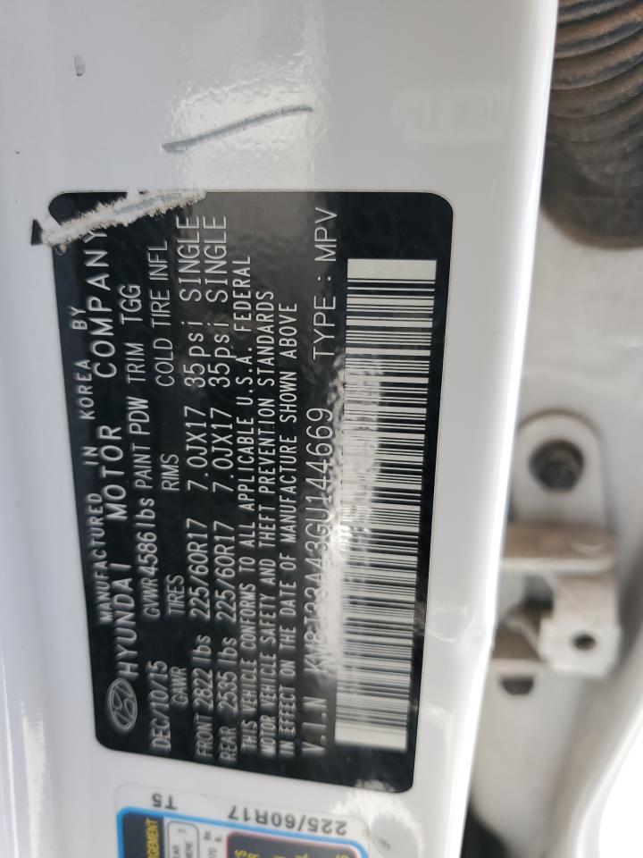 2016 Hyundai Tucson Limited VIN: KM8J33A43GU144669 Lot: 85768415