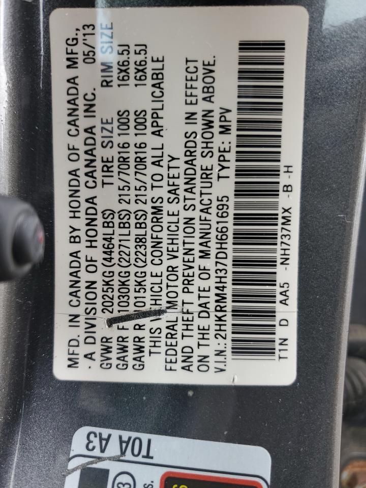 2013 Honda Cr-V Lx VIN: 2HKRM4H37DH661695 Lot: 86329145