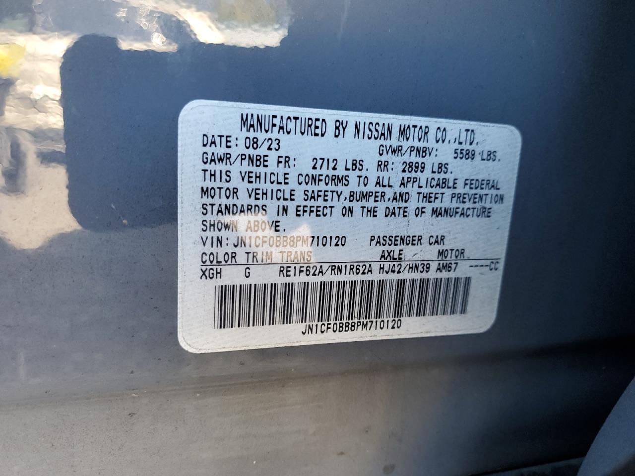 2023 Nissan Ariya Engage VIN: JN1CF0BB8PM710120 Lot: 86693785