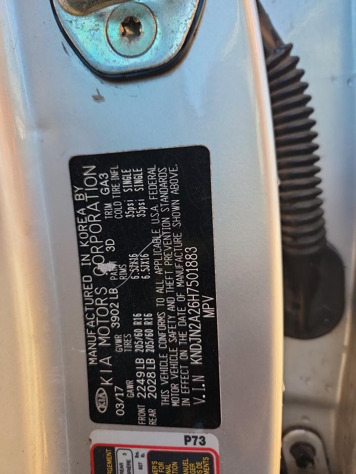 2017 Kia Soul VIN: KNDJN2A26H7501883 Lot: 85258295